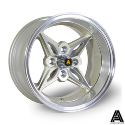 Jante Autostar Kanji 14x8" 4x100 ET-5, Dorée, Rebord Poli