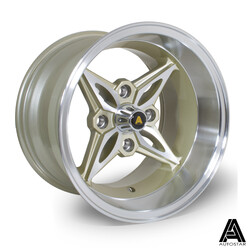 Jante Autostar Kanji 14x9" 4x114.3 ET-13, Dorée, Rebord Poli