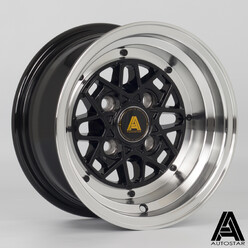 Jante Autostar Korin 12x6" 4x101.6 ET-9, Noir, Rebord Poli