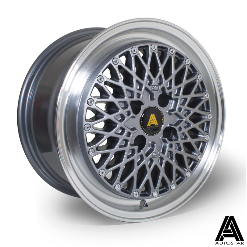 Jante Autostar Minus 15x7.5" 4x100 ET25, Gunmetal, Rebord Poli