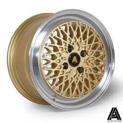 Jante Autostar Minus 15x7.5" 4x100 ET25, Dorée, Rebord Poli