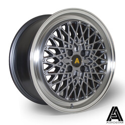 Jante Autostar Minus 17x8" 5x100 ET30, Gunmetal, Rebord Poli
