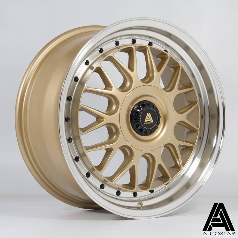 Jante Autostar Monza 18x8.5" 5x112/120 ET45, Dorée, Rebord Poli