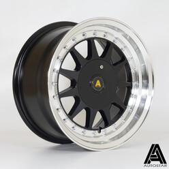 Jante Autostar Raider 15x7.5" 4x100/108 ET20, Noir, Rebord Poli