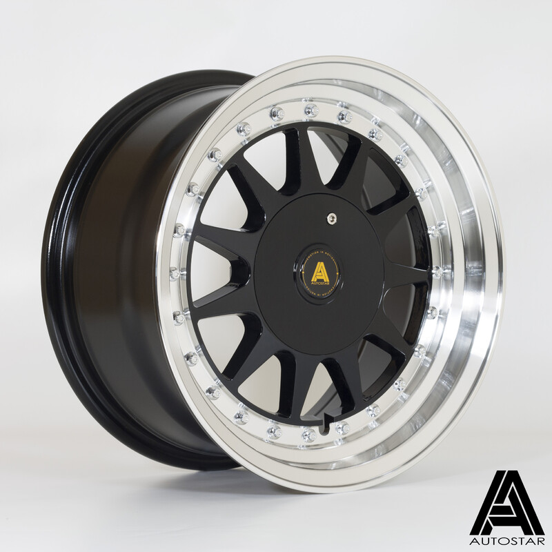Jante Autostar Raider 15x7.5" 4x100/108 ET20, Noir, Rebord Poli