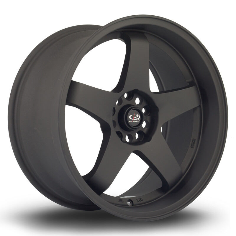 Jante Rota GTR-D 18x9.5" 5x114.3 ET12, Noir Mat