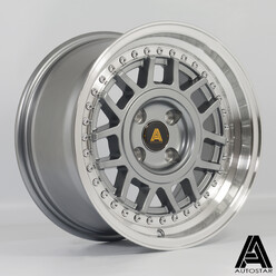 Jante Autostar Storm 15x8" 4x100 ET25, Gunmetal, Rebord Poli