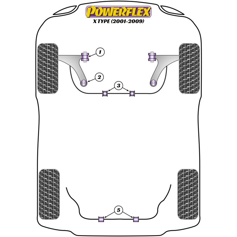 Silentblocs Powerflex pour Jaguar X Type (01-09)