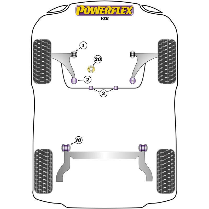 Silentblocs Powerflex pour Opel Corsa D OPC (06-14)