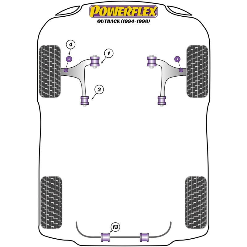 Silentblocs Powerflex pour Subaru Outback (94-98)