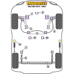 Silentblocs Powerflex pour VW Golf 1 (73-85)