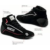 Bottines Sparco Slalom+ Noires MY24 (FIA)