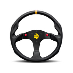 Volant Momo Mod. 80, Cuir Noir, 2 Boutons - 35 cm