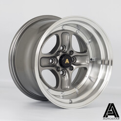 Jante Autostar Classic 15x9" 4x100/114.3 ET0, Gunmetal, Rebord Poli