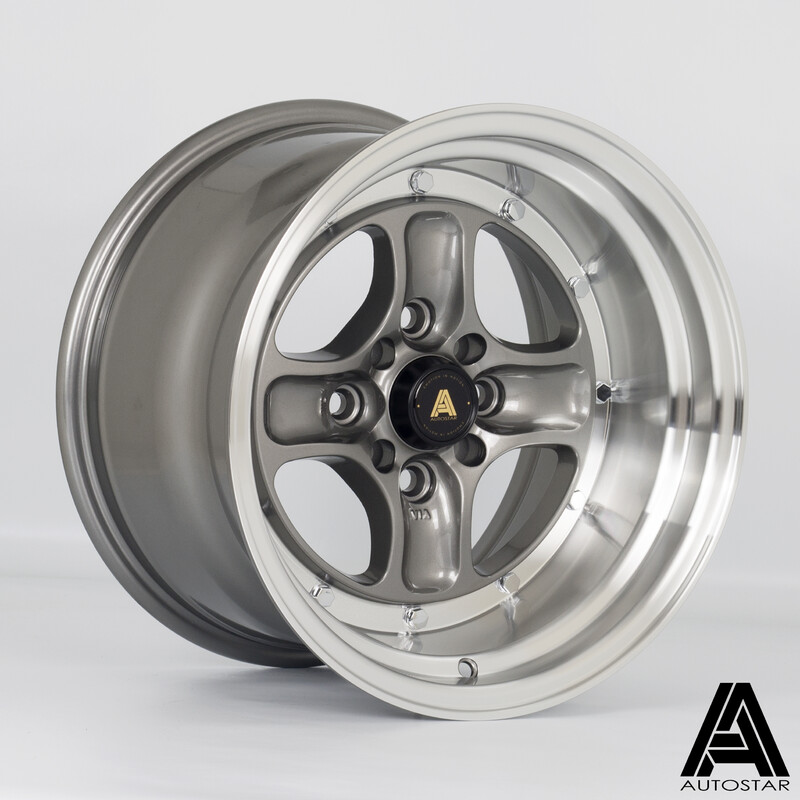 Jante Autostar Classic 15x9" 4x100/114.3 ET0, Gunmetal, Rebord Poli