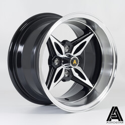 Jante Autostar Kanji 14x8" 4x114.3 ET-5, Noir, Rebord Poli