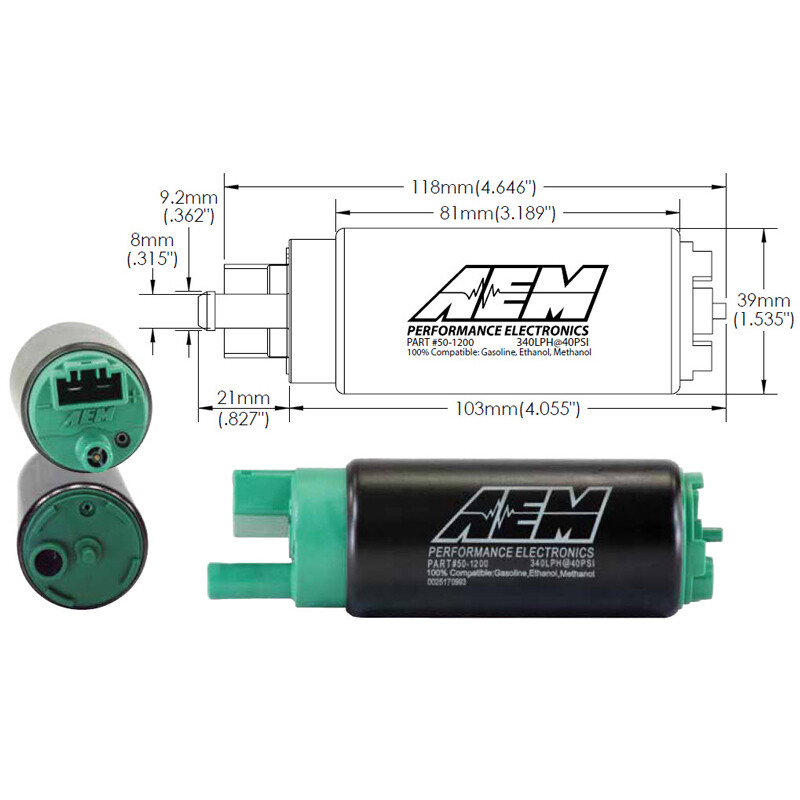Pompe à Essence AEM Universelle - 340 L/h E85