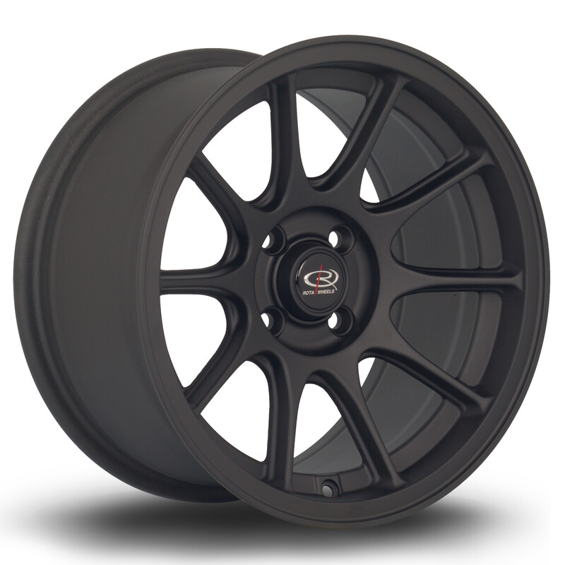 Jante Rota Strike 15x8" 4x100 ET20, Noir Mat