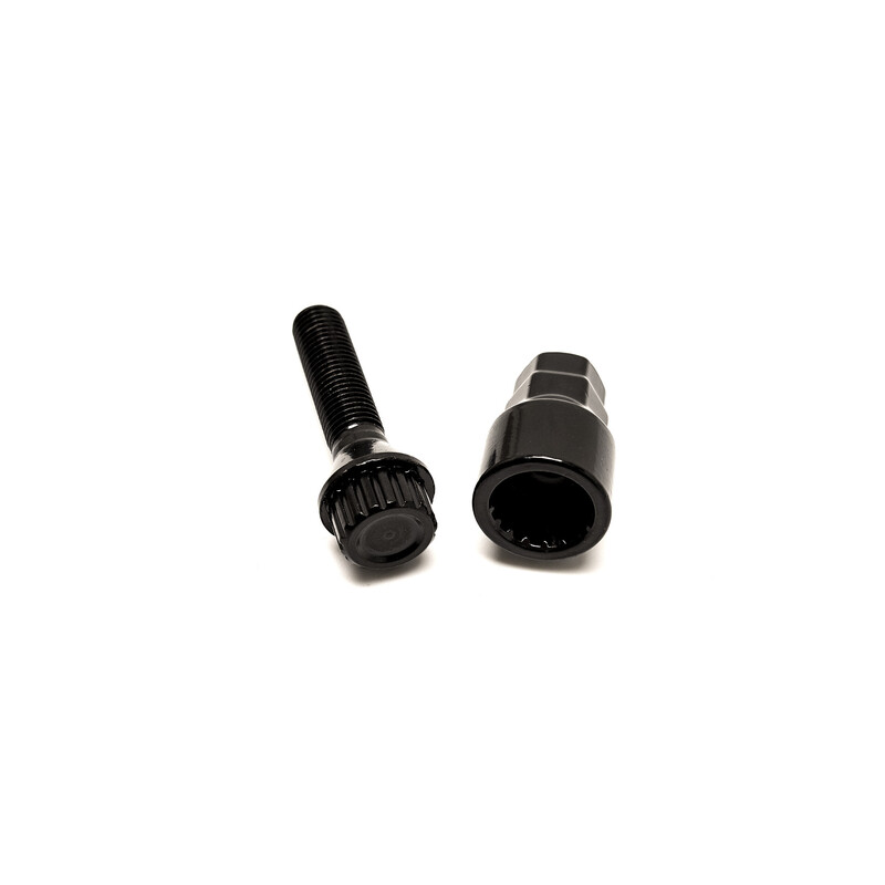 Vis de Roue Longues Noires M12x1.5 (Pack de 20 + Douille) 