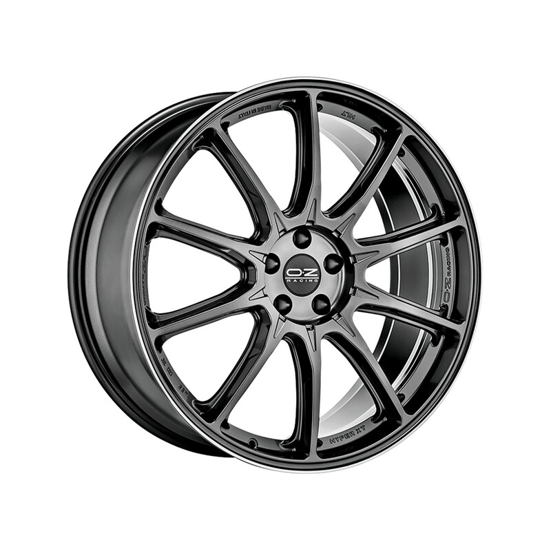 Jante OZ Hyper XT HLT 22x9.5" 5x112 ET32, Graphite Pailleté, Rebord Poli