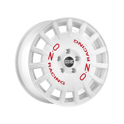 Jante OZ Rally Racing 19x8.5" 5x112 ET38, Blanc, Lettres Rouges