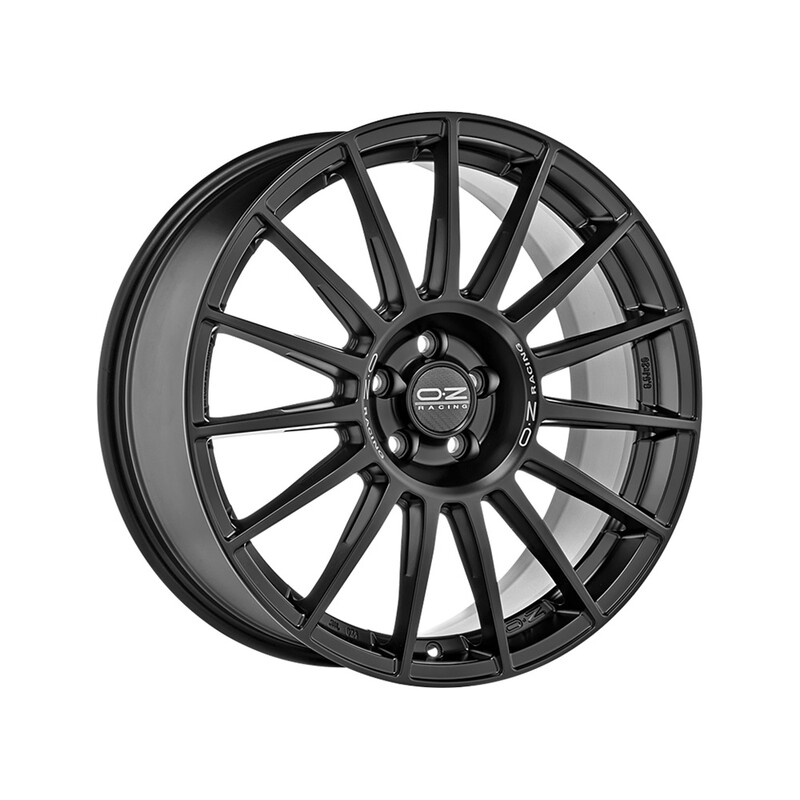 Jante OZ Superturismo Dakar 20x10" 5x112 ET19, Noir Mat, Lettres Grises