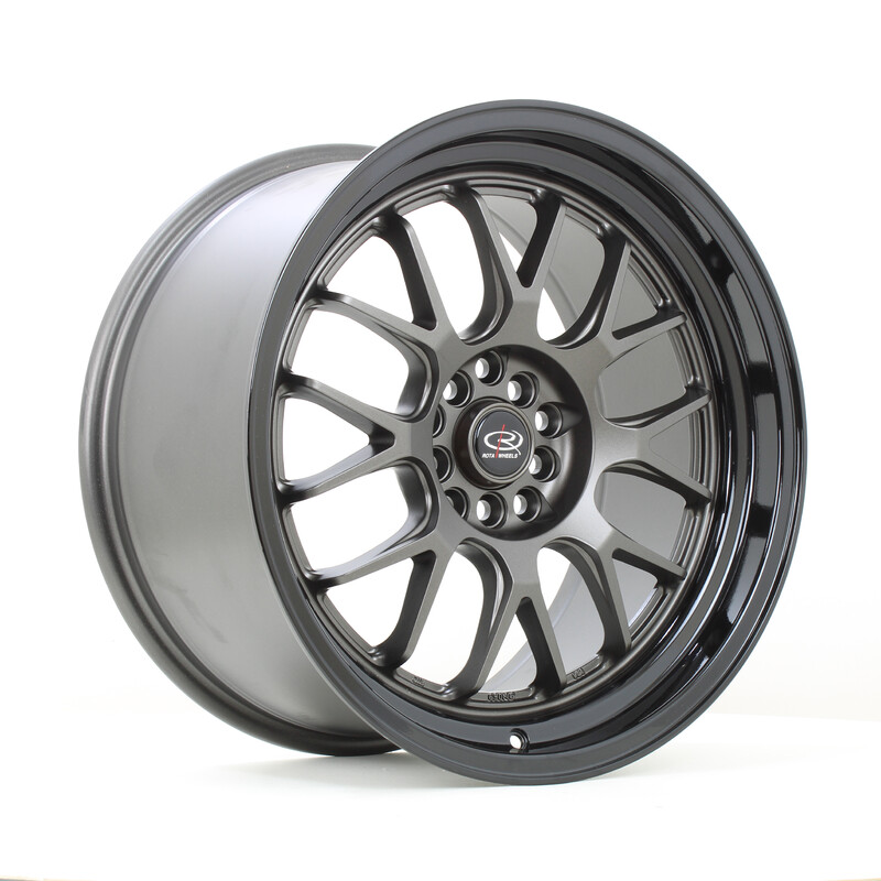 Jante Rota MXR 18x9.5" 5x100/112 ET38, Gunmetal, Rebord Noir