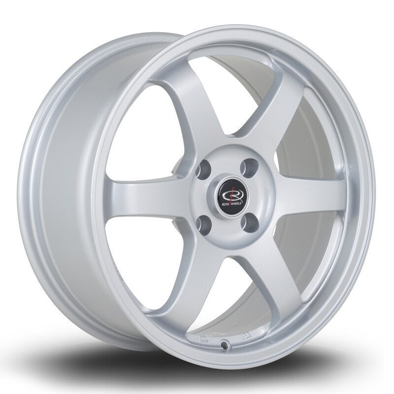 Jante Rota Grid2 17x7.5" 4x108 ET25, Gris Argenté
