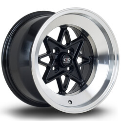 Jante Rota Hachi 15x9" 4x114.3 ET0, Noir Satiné