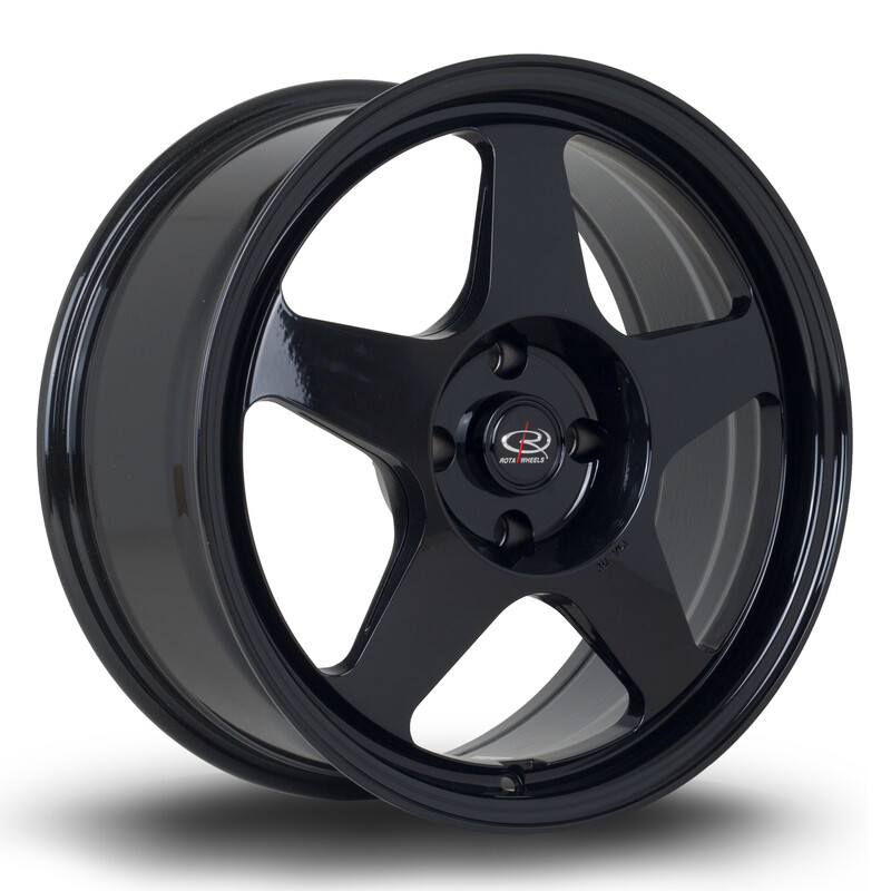 Jante Rota Slipstream 17x7.5" 4x108 ET25, Noir Brillant