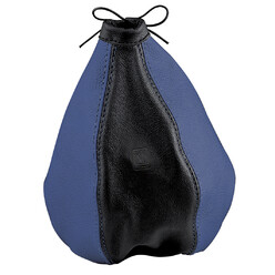 Soufflet de Levier de Vitesses Nardi, Cuir Noir & Bleu