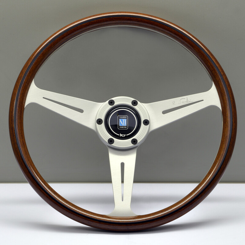 Volant Nardi Classic ND36, Bois, Branches Alu, Tulipé 40 mm (Vis Apparentes)