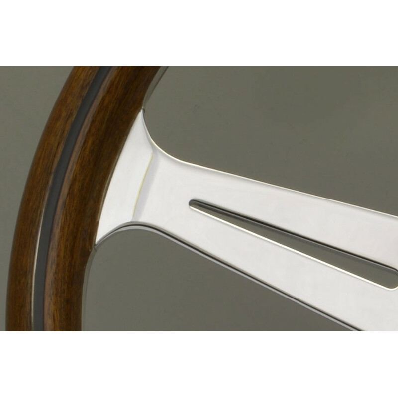 Volant Nardi Classic ND36, Bois, Branches Chromées, Tulipé 40 mm (Gros Moyeu)