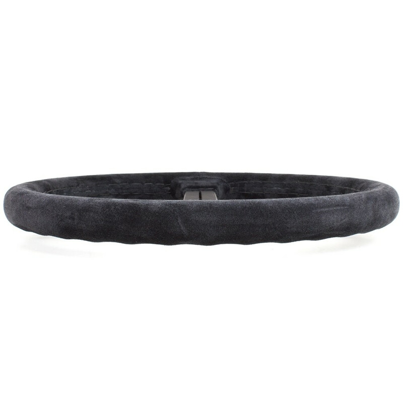 Volant Nardi Classic ND36, Cuir Noir Retourné, Branches Noires, Coutures Noires, Tulipé 40 mm