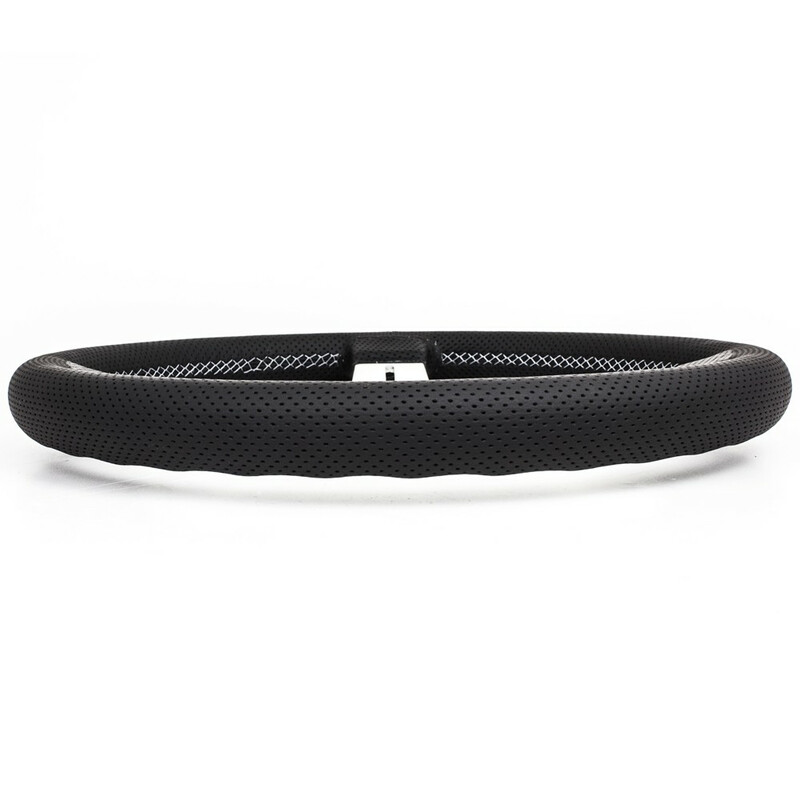 Volant Nardi Competition, Cuir Noir Perforé, Branches Alu, Coutures Grises, Tulipé 40 mm, Ø33 cm