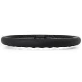 Volant Nardi Competition, Cuir Noir Perforé, Branches Noires, Coutures Grises, Tulipé 40 mm, Ø33 cm