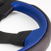 Volant Nardi Leader, Cuir Bleu, Branches Noires, Ø35 cm