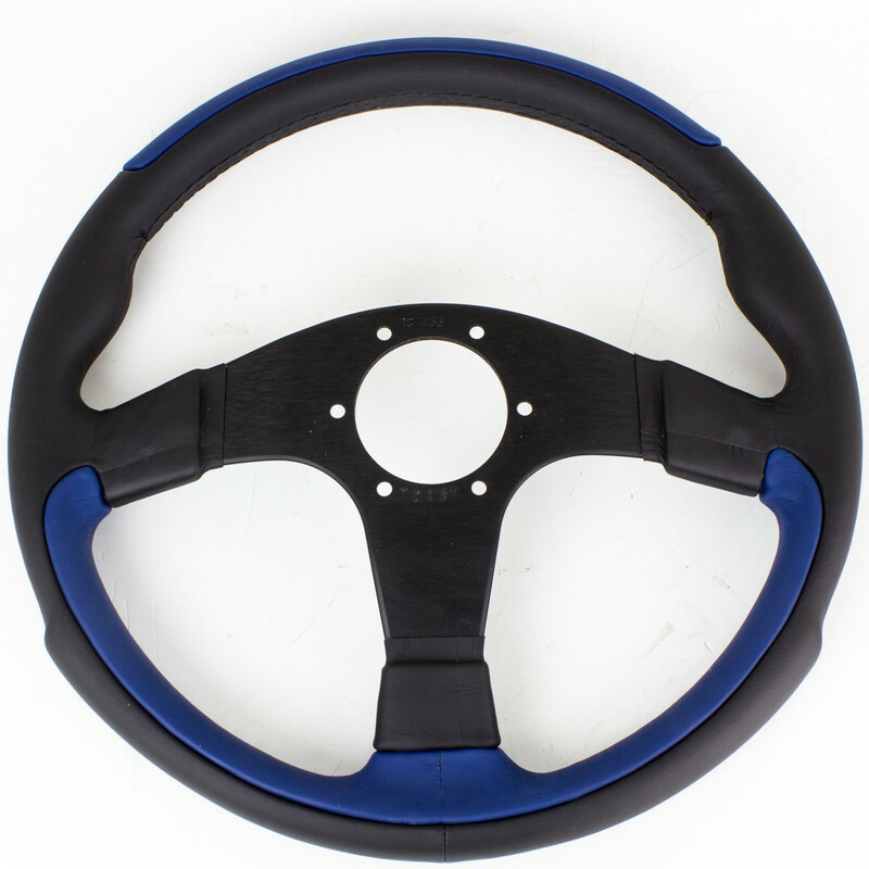 Volant Nardi Leader, Cuir Bleu, Branches Noires, Ø35 cm