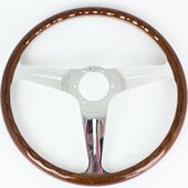 Volant Nardi Classic ND34, Bois, Branches Chromées, Tulipé 40 mm