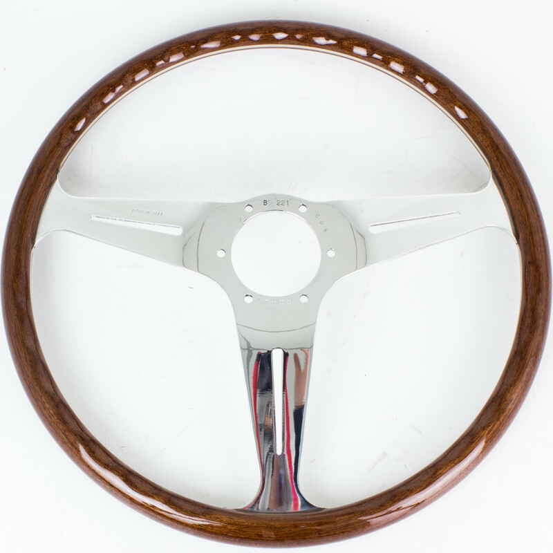 Volant Nardi Classic ND34, Bois, Branches Chromées, Tulipé 40 mm