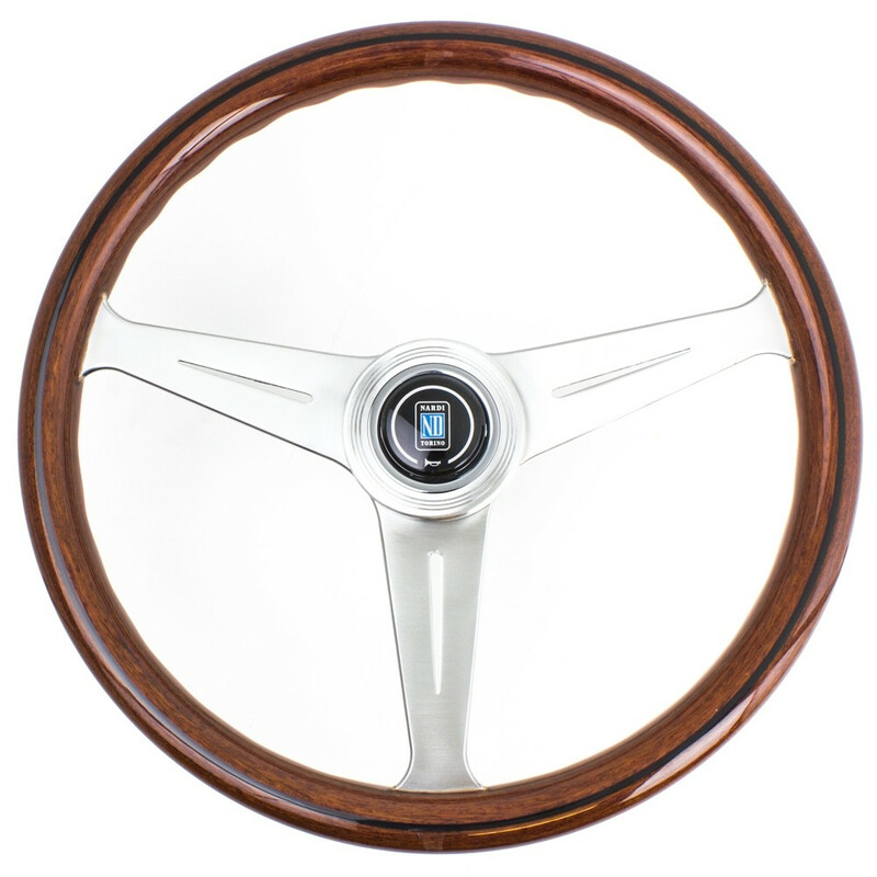 Volant Nardi Classic ND39, Bois, Branches Alu, Tulipé 45 mm