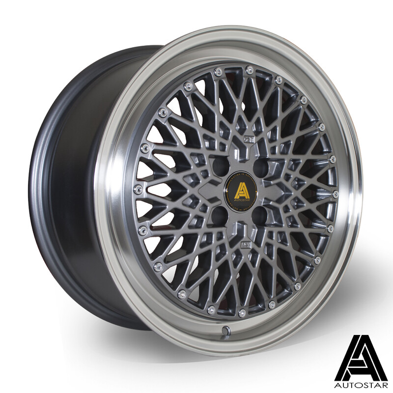 Jante Autostar Minus 17x8" 4x100 ET30, Gunmetal, Rebord Poli