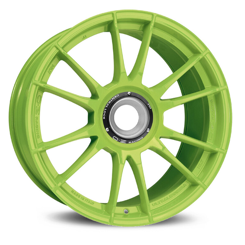 Jante OZ Ultraleggera HLT 19x8.5" Ecrou Central ET53, Vert Acide