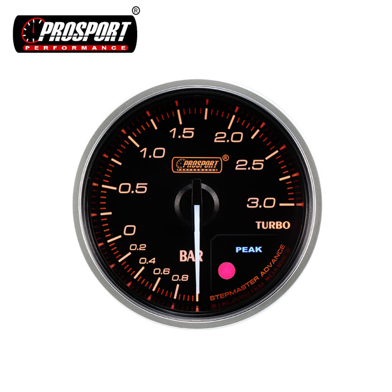 Manometre de pression de turbo 60mm Prosport Supreme Rouge / Blanc