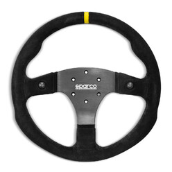 Volant Sparco R350B, Plat, Cuir Retourné, 2 Boutons