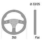 Volant Sparco R350B, Plat, Cuir Retourné, 2 Boutons