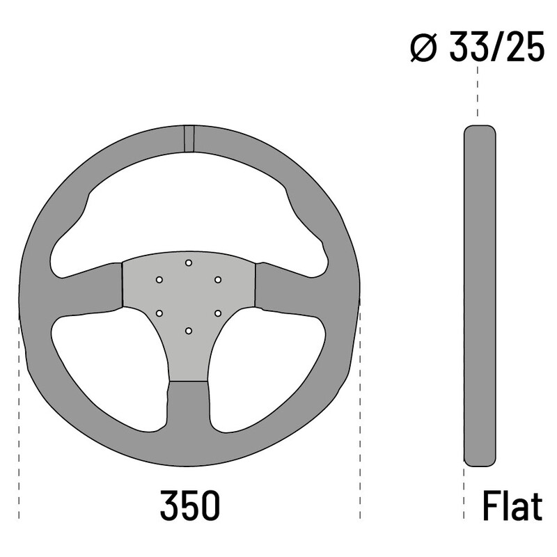 Volant Sparco R350, Plat, Cuir