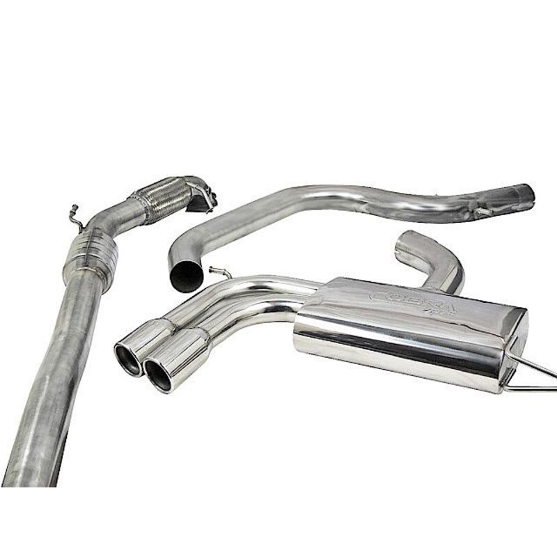 Ligne d'Echappement Complète "Turboback" Cobra pour Audi A3 8P Sportback, 2.0L TFSI, 2 Roues Motrices (03-12)