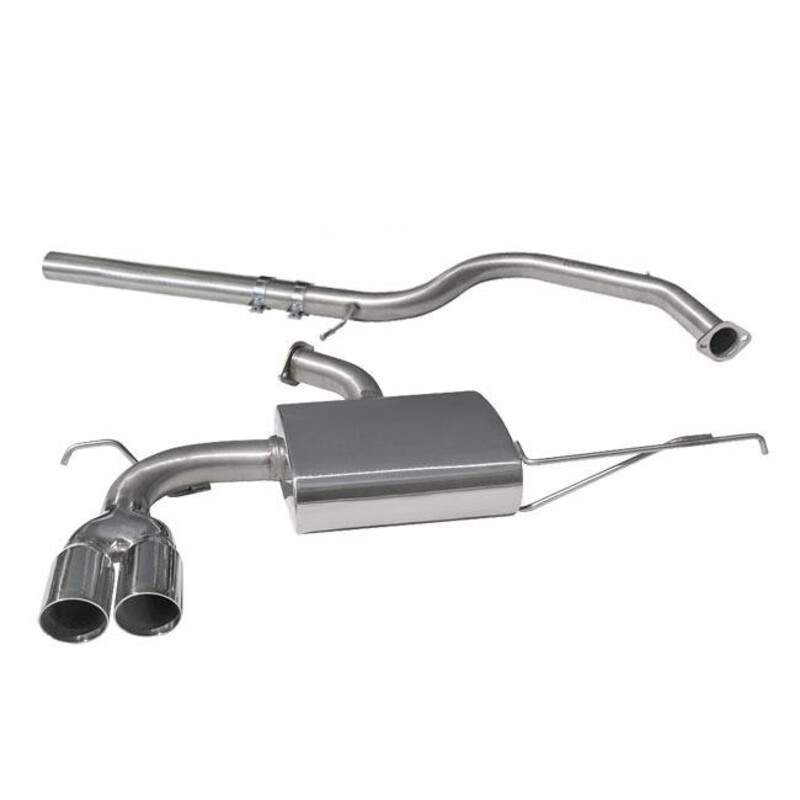 Ligne d'Echappement "Catback" Cobra pour Audi A3 8P 3 Portes, 2.0L TDI 140, 2 Roues Motrices, Double Sortie (03-08)