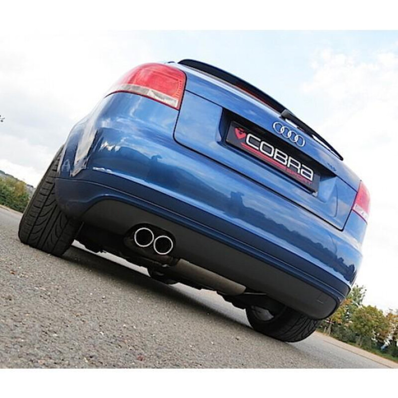 Ligne d'Echappement "Catback" Cobra pour Audi A3 8P 3 Portes, 2.0L TDI 170, 2 Roues Motrices, Double Sortie (08-12)